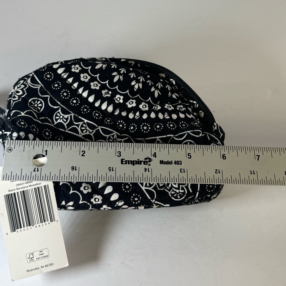 Vera Bradley Mini Cosmetic Bag – Black Bandana Medallion (NWT) - Picture 5 of 6